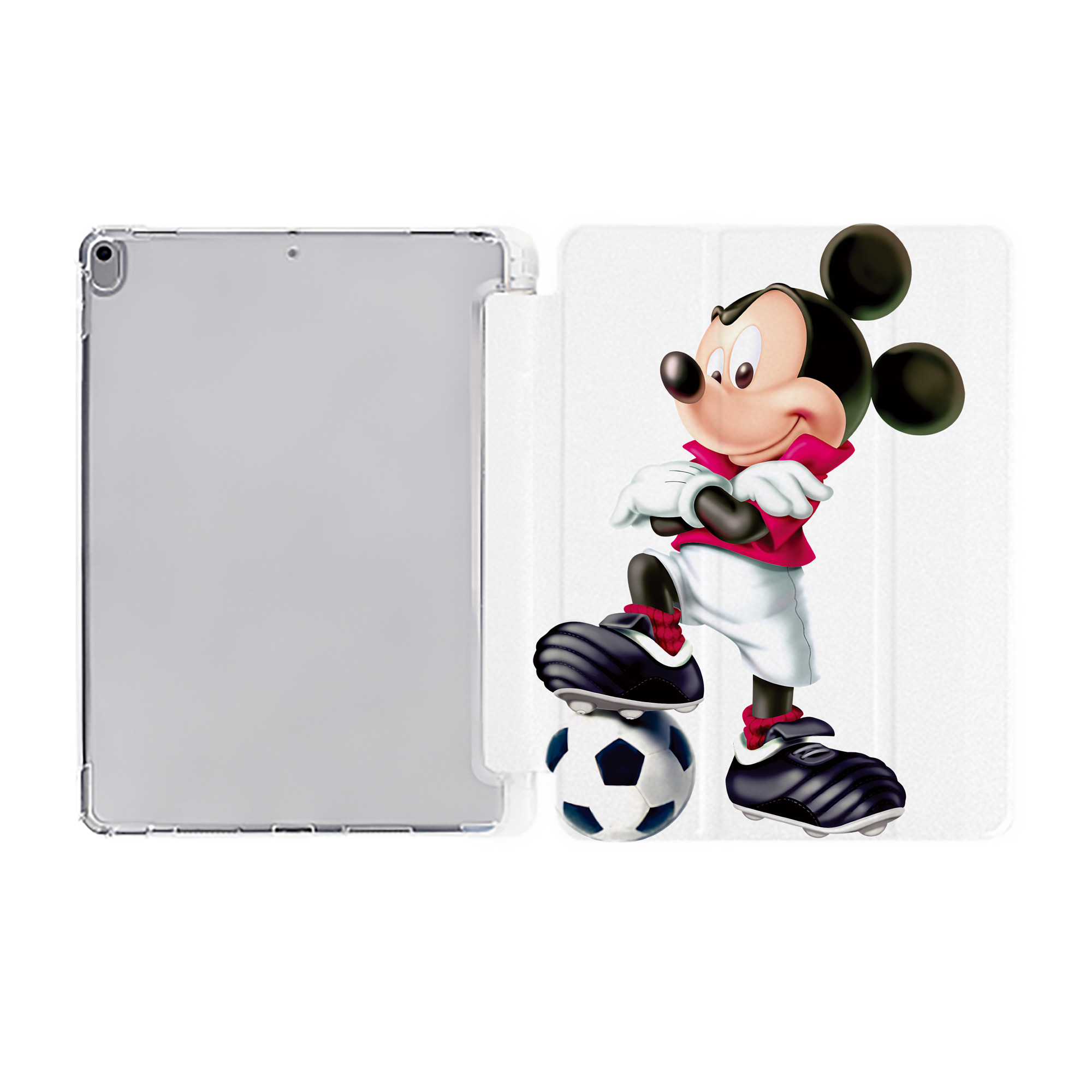 ミッキーマウス Mickey Mouse IPad ケース ペン収納付き 三つ折りスタンド PUレザー×シリコン 対応機種9.5/10.5/10.9インチ